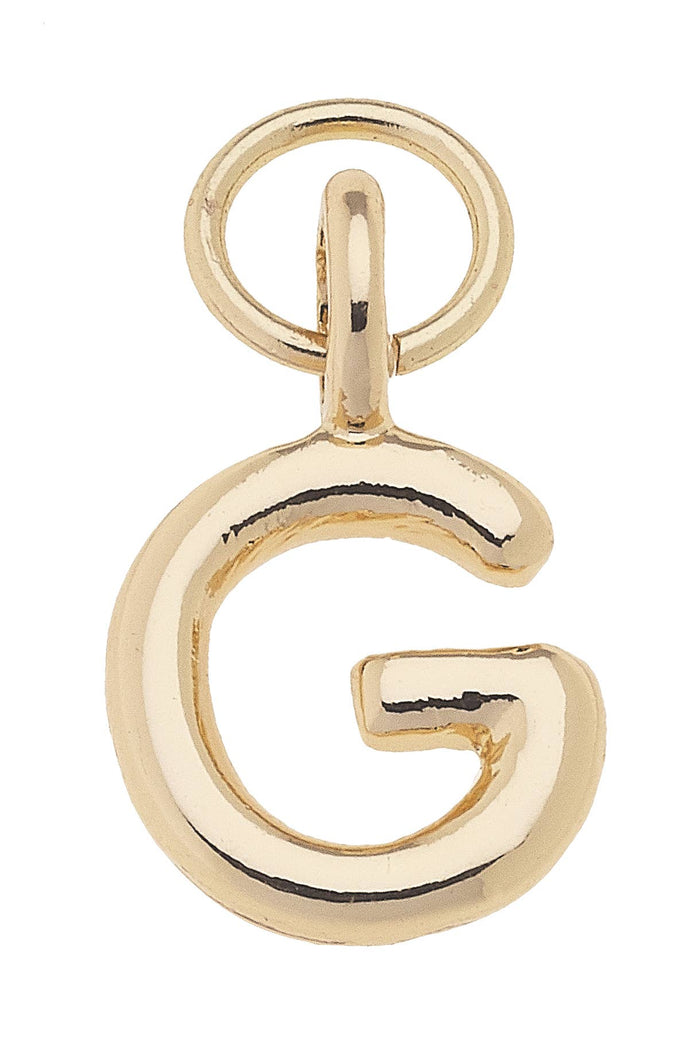 B Mini Initial Charm in Shiny Gold