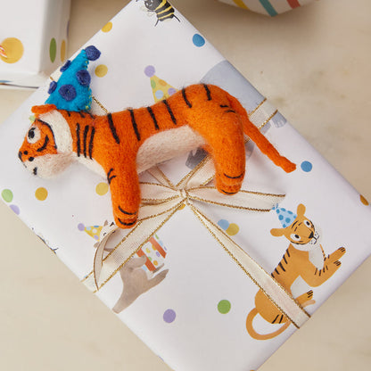 Birthday Party Animals Wrapping Paper Sheets - Set of 3