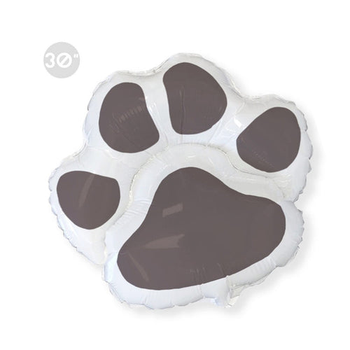 Black Paw Footprint Foil Balloon 30"