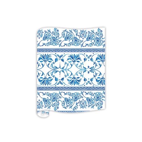 Blue Chinoiserie Paper Table Runner