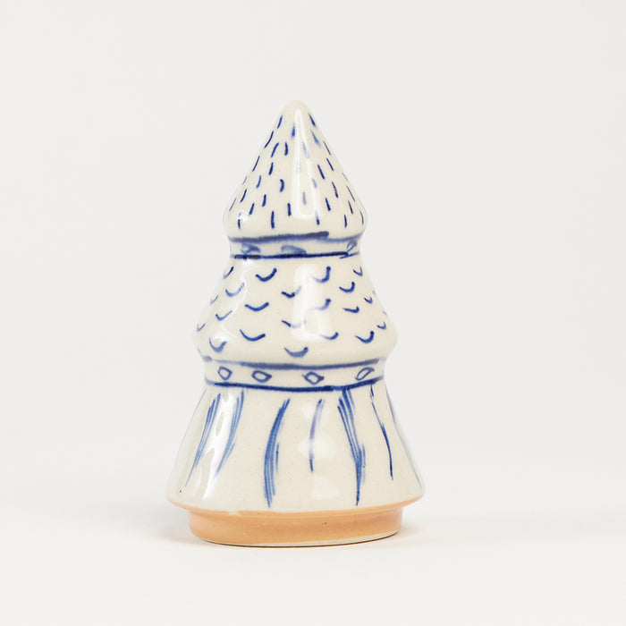 Blue Painted Ceramic Christmas Tree
