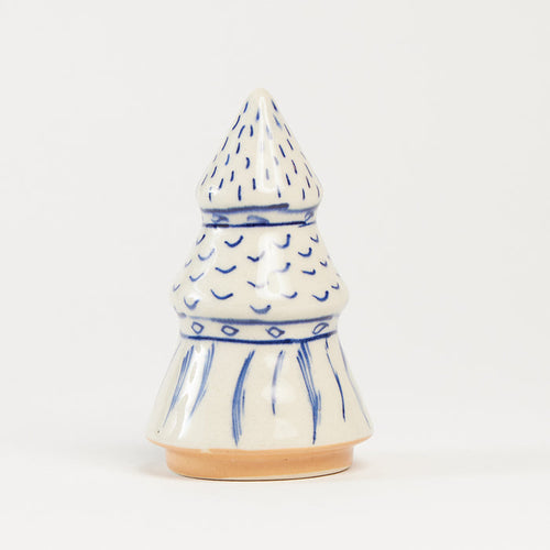 Blue Painted Ceramic Christmas Tree