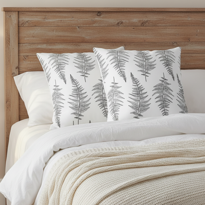 Boho Throw Pillow Foliage Black White, Decorative Pillows, Accent Pillows, Throw Pillow Covers, Boho Decor, Bedroom Throw Pillows, Made in the USA | Pippa + June