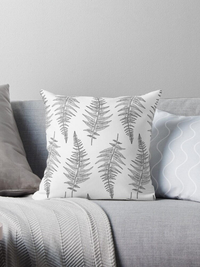 Boho Throw Pillow Foliage Black White, Decorative Pillows, Accent Pillows, Throw Pillow Covers, Boho Decor, Bedroom Throw Pillows, Made in the USA | Pippa + June