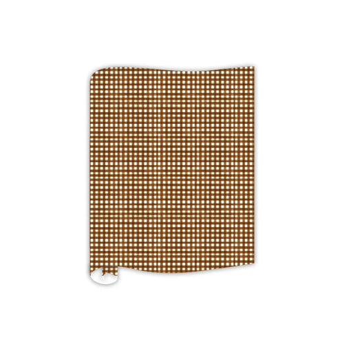 Brown Gingham Paper Table Runner