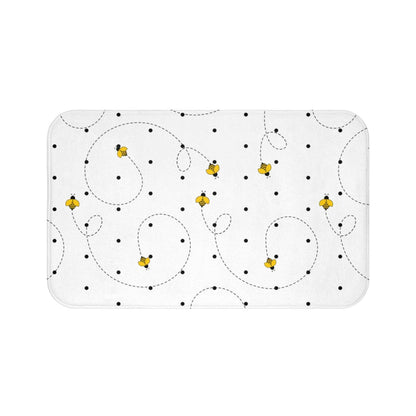 Kids Bath Mat Neutral Bumble Bees, Bathroom Decor, Kids Modern Decor | Pippa + June