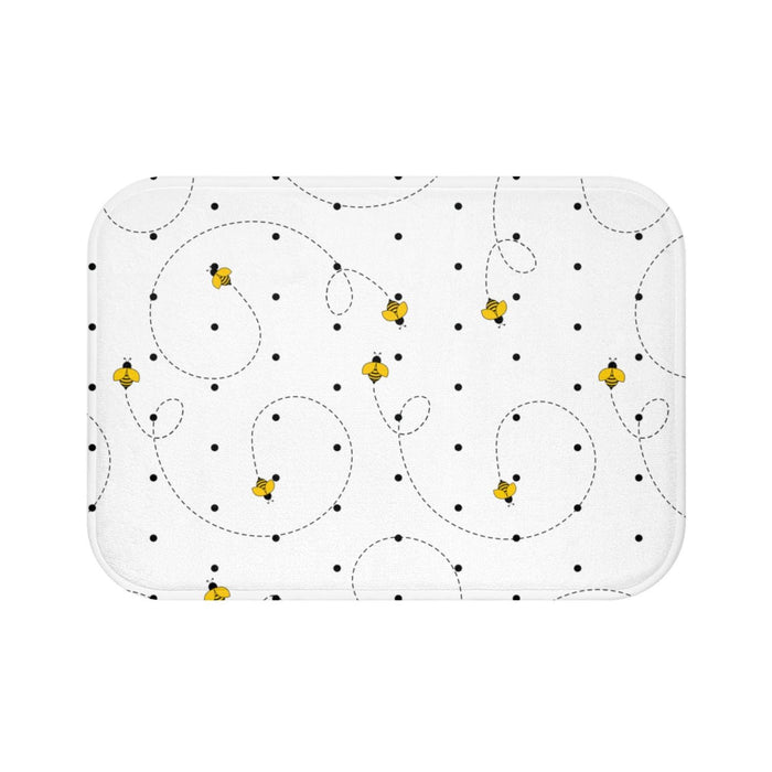 Kids Bath Mat Neutral Bumble Bees, Bathroom Decor, Kids Modern Decor | Pippa + June