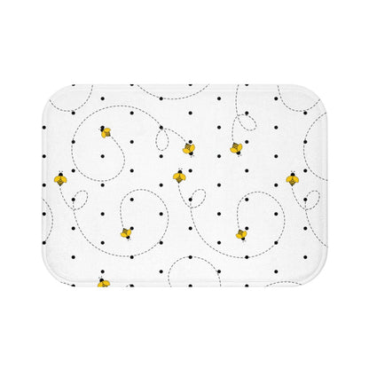 Kids Bath Mat Neutral Bumble Bees, Bathroom Decor, Kids Modern Decor | Pippa + June
