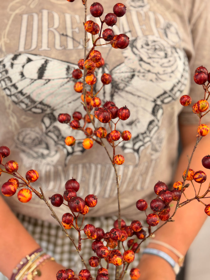 Burgundy Rosehip Berry Spray