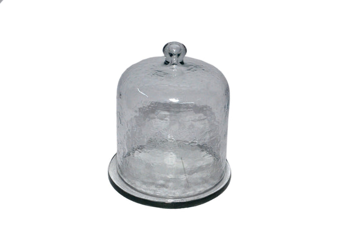 Cake Recycled Glass Dome & Plate