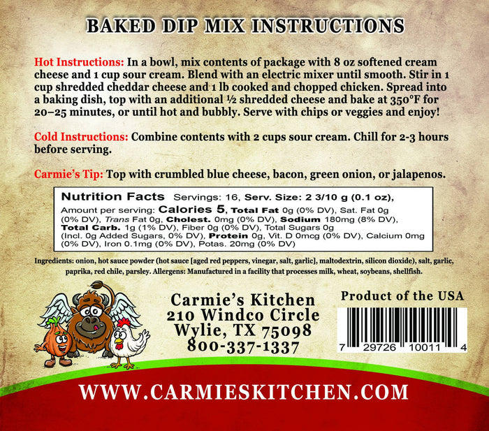 Carmie's Kitchen - Buffalo Chicken Dip & Cheeseball Mix