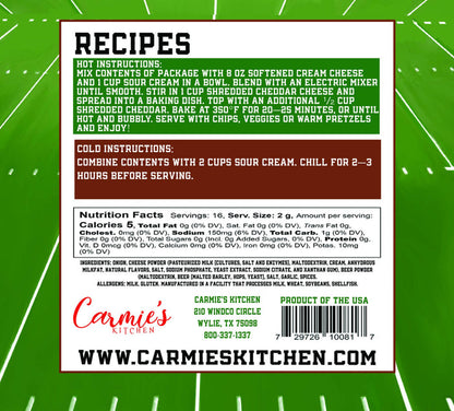 Carmie's Kitchen - Tailgaters Beer Cheese Dip Mix - Game Day Collection