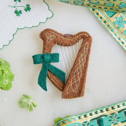 Celtic Harp Ornament