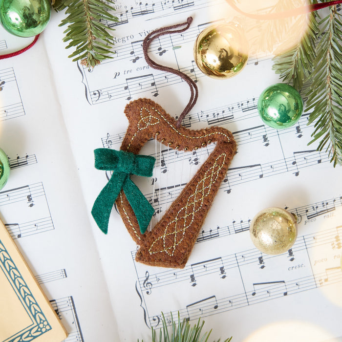 Celtic Harp Ornament