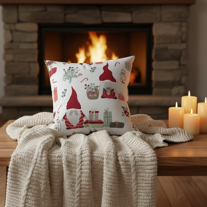 Christmas Throw Pillows Gnome, Holiday Decorative Pillows, Farmhouse Christmas Throw Pillows, Sofa Pillows, Bed Pillows, Seasonal Cushions, Pillow Covers, Made in the USA | Pippa + June