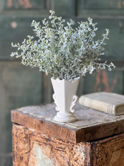 Silk green flocked compass vine bush 11 inch for transitional everyday home decor from Magnolias Home Decor