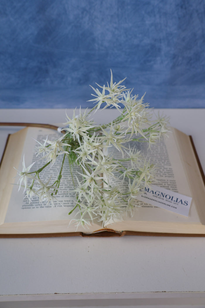 Silk cream wild allium stem 28 inch outdoor safe for cottagecore transitional everyday home decor from Magnolias Home Decor
