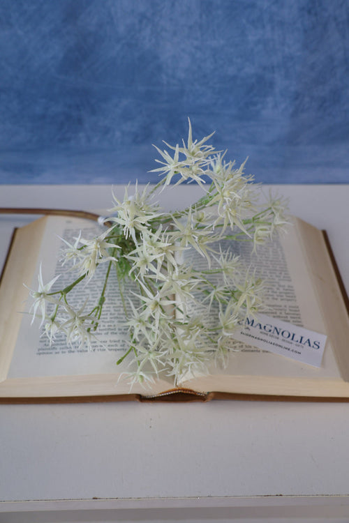 Silk cream wild allium stem 28 inch outdoor safe for cottagecore transitional everyday home decor from Magnolias Home Decor
