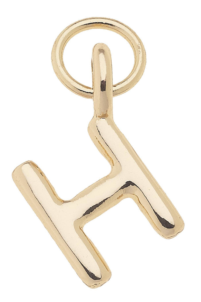 D Mini Initial Charm in Shiny Gold
