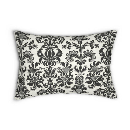 Damask Lumbar Pillow Black White, Modern Lumbar Pillow with Insert, Lumbar Throw Pillow, Mod Cushions, Bed Pillows Decorative, Modern Pillows, Gift, Pillowcase