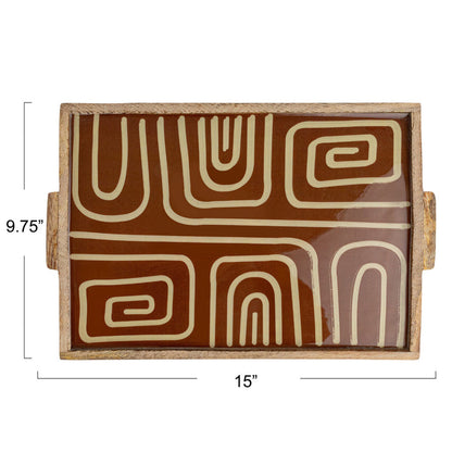 Design Enameled Mango Wood Tray