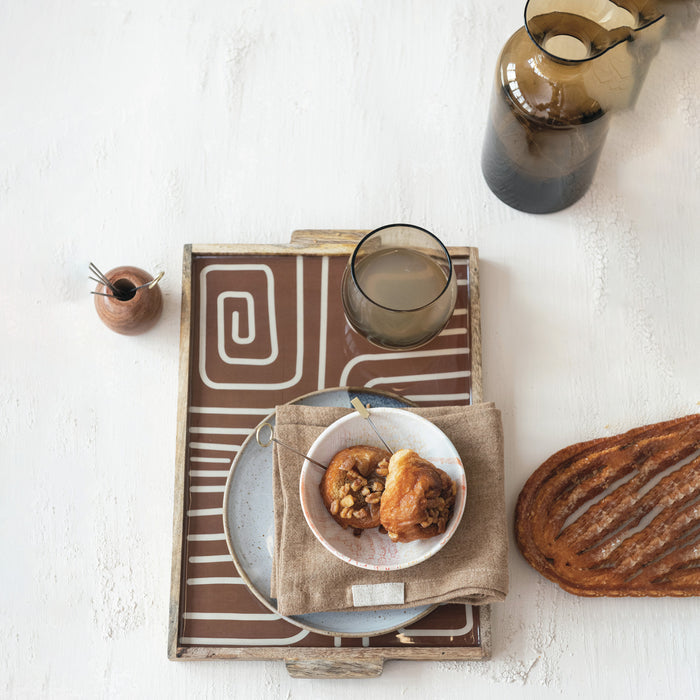 Design Enameled Mango Wood Tray
