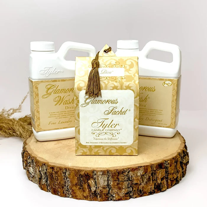 Tyler Candle Diva glamorous gift suite V laundry wash sachets for gift from Magnolias Home Decor