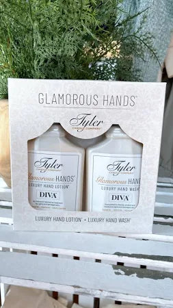 Tyler Candle Diva glamorous hands gift set hand lotion soap for gift from Magnolias Home Decor