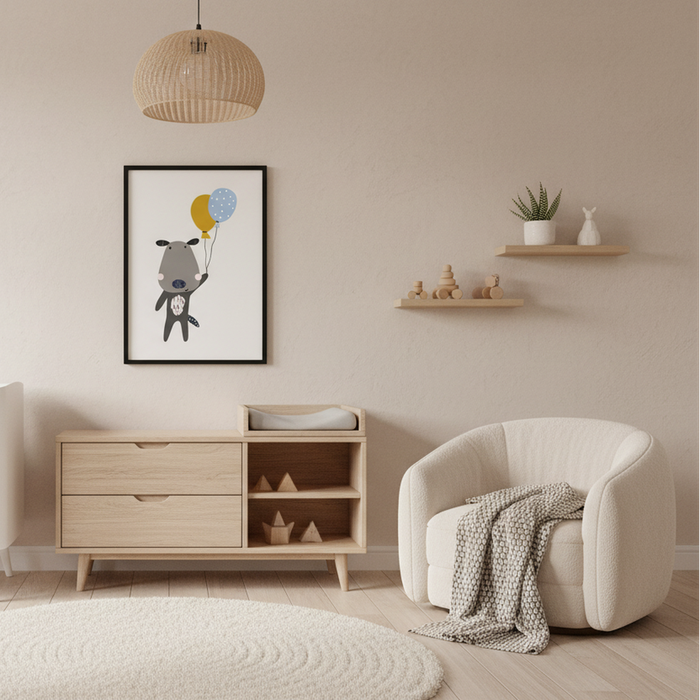 Kids Art Print Cute Doggy Balloons, Kids Wall Art, Nursery Art Prints, Kids Wall Decor, Nursery Wall Art, Kids Modern Art Prints, Kids Bedroom Wall Decor, Made in the USA | Pippa + June