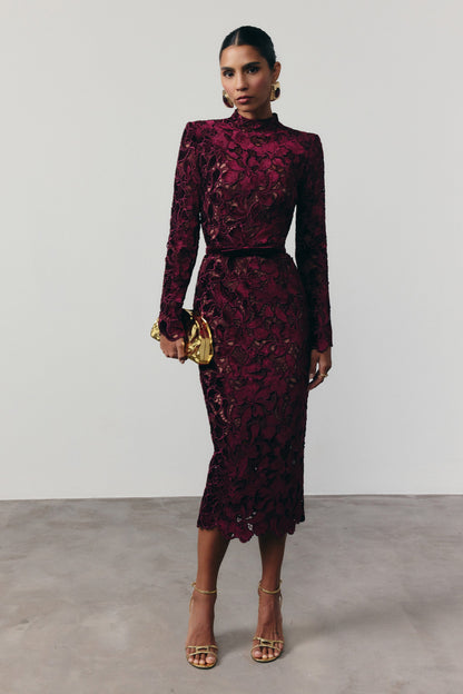 Diane Burgundy Dress