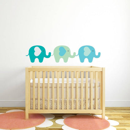 Boys Wall Decals Elephants Blue, Nursery Wall Stickers, Nursery Decor & Accessories | Pippa + June