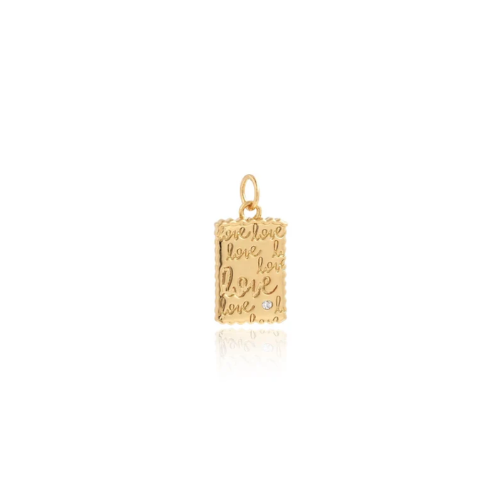 Gold endless love CZ engraved charm for jewelry gift from Magnolias Home Decor