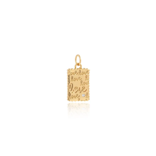 Gold endless love CZ engraved charm for jewelry gift from Magnolias Home Decor