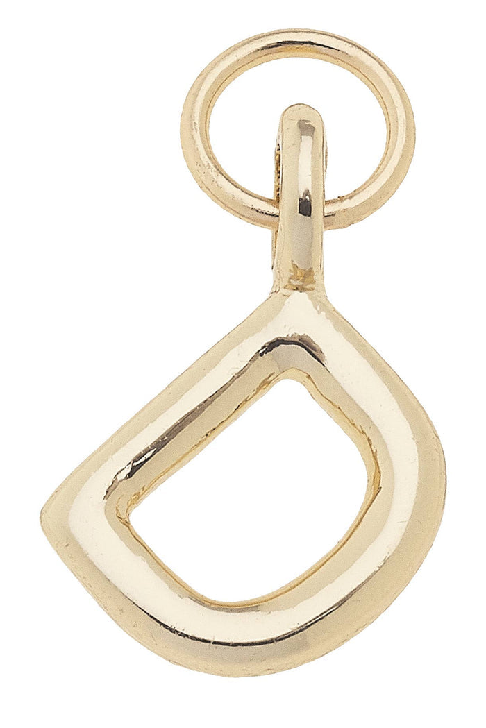 F Mini Initial Charm in Shiny Gold