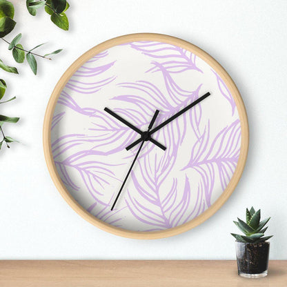 Modern Lavender Feather Wall Clock, Contemporary Wall Clock, Minimalist Wall Clock, Modern Wall Clocks