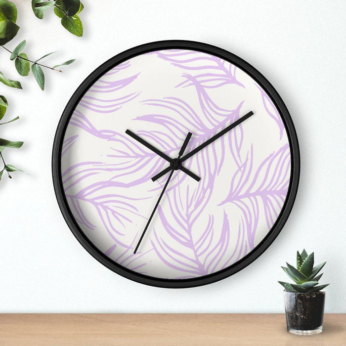 Modern Lavender Feather Wall Clock, Contemporary Wall Clock, Minimalist Wall Clock, Modern Wall Clocks