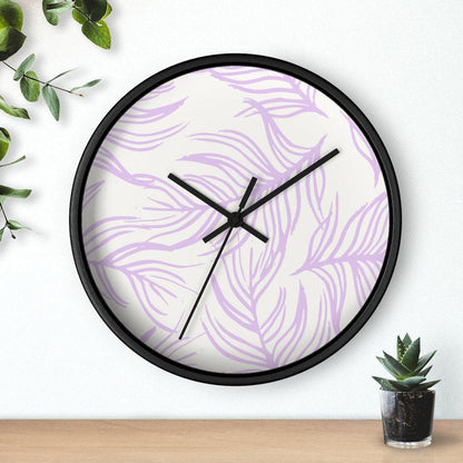 Modern Lavender Feather Wall Clock, Contemporary Wall Clock, Minimalist Wall Clock, Modern Wall Clocks