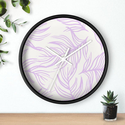 Modern Lavender Feather Wall Clock, Contemporary Wall Clock, Minimalist Wall Clock, Modern Wall Clocks