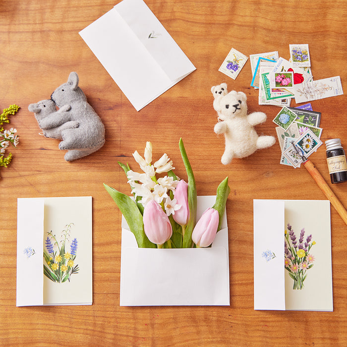 Flower Bouquets Assorted Greeting Cards - Set of 4