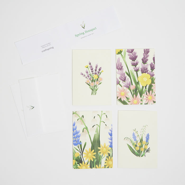 Flower Bouquets Assorted Greeting Cards - Set of 4