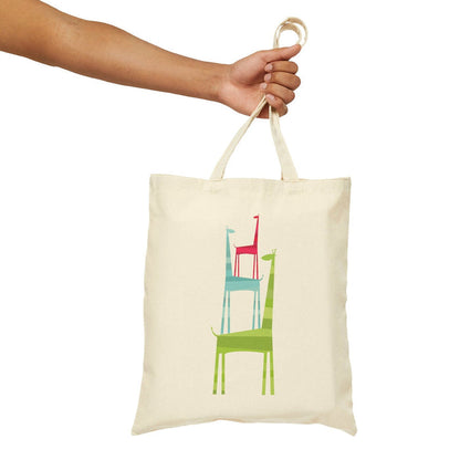 Kids Cotton Canvas Tote Bags Jungle Animals Giraffe, Gender Neutral, Kids Tote Bag, Kids Toddler Tote Bags, Kids Cotton Bags, Kids Reusable Bags, Kids Shopper Bags, Kids Gifts, Made in USA | Pippa + June