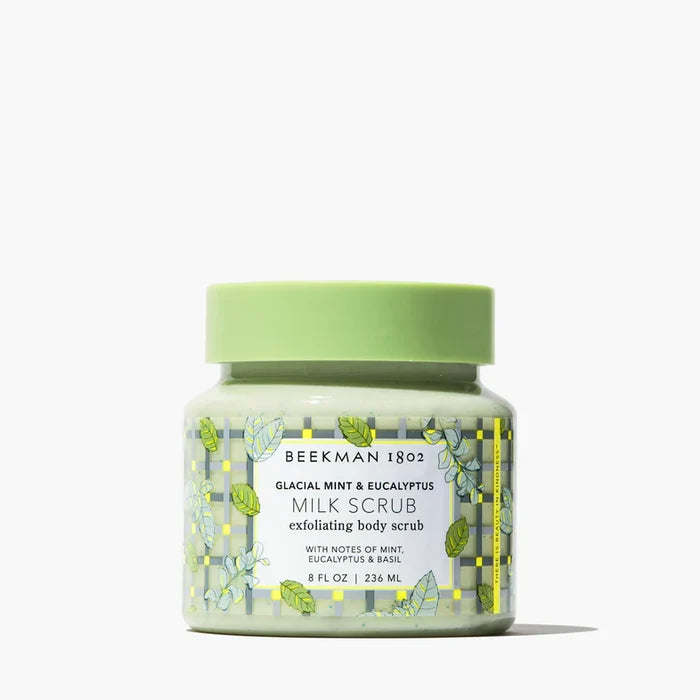 Beekman 1802 Glacial Mint Eucalyptus goat milk exfoliating body scrub for self-care gift from Magnolias Home Decor