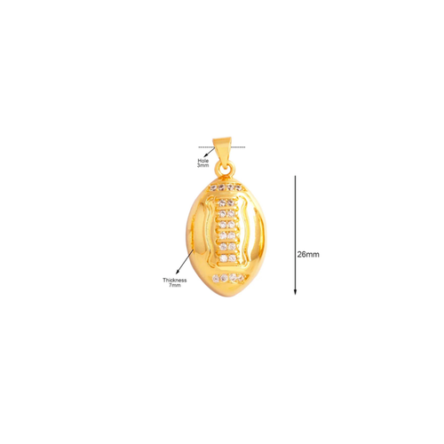 Gold pave football charm for jewelry gift from Magnolias Home Decor