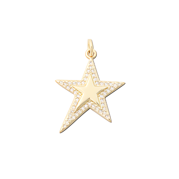Gold pave star charm for jewelry gift from Magnolias Home Decor