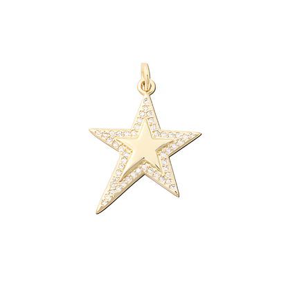 Gold pave star charm for jewelry gift from Magnolias Home Decor