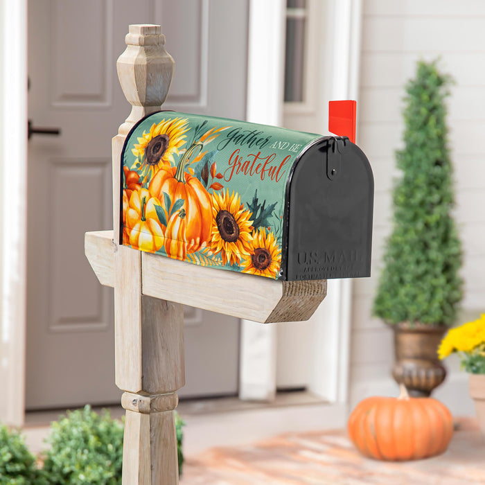 Polyester grateful gatherings mailbox cover outdoor safe for farmhouse traditional fall home decor from Magnolias Home Decor