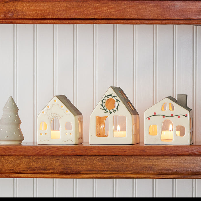 Gray & White Painted Ceramic Christmas Tree