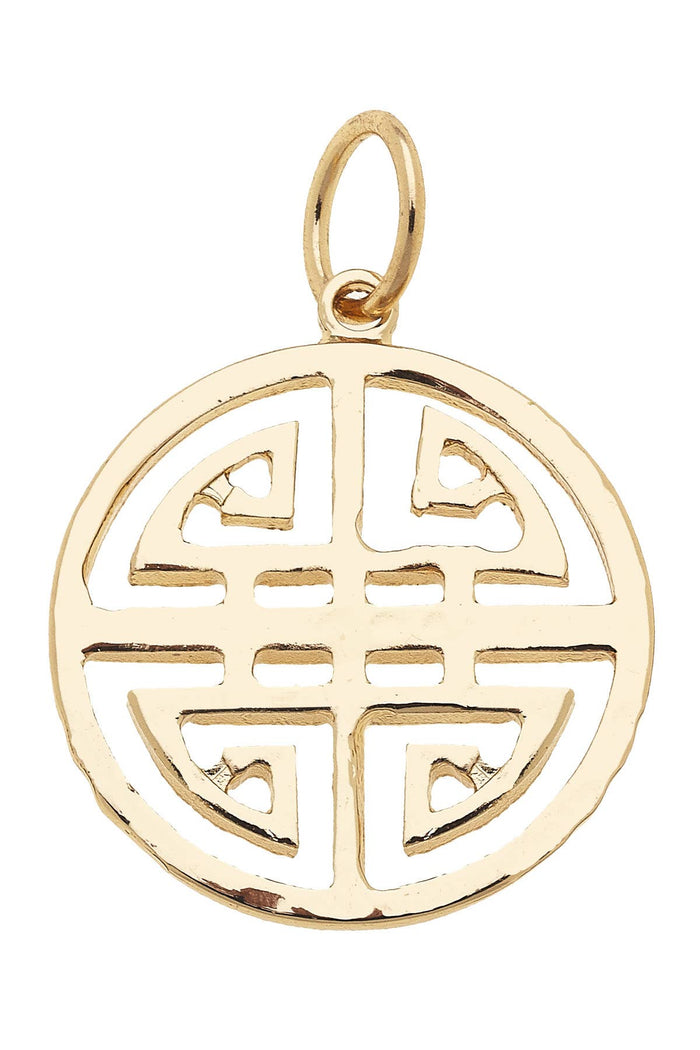Gold Greek keys charm for jewelry gift from Magnolias Home Decor