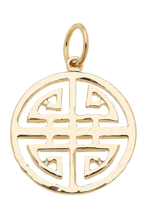 Gold Greek keys charm for jewelry gift from Magnolias Home Decor