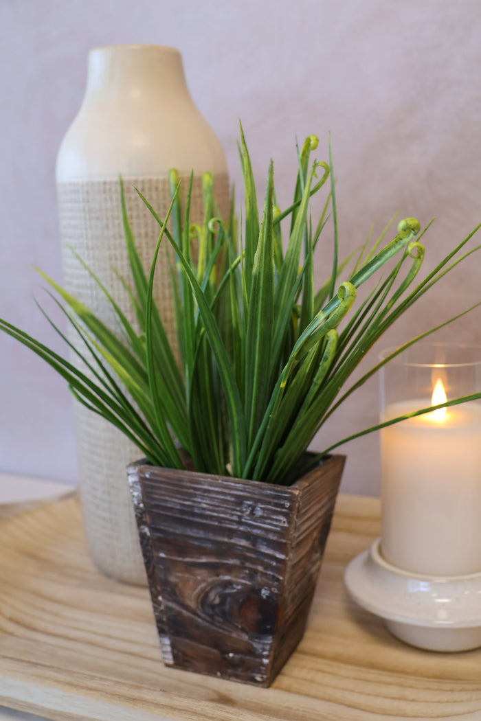 Silk green greenville curly grass bush outdoor safe for transitional everyday home decor from Magnolias Home Decor